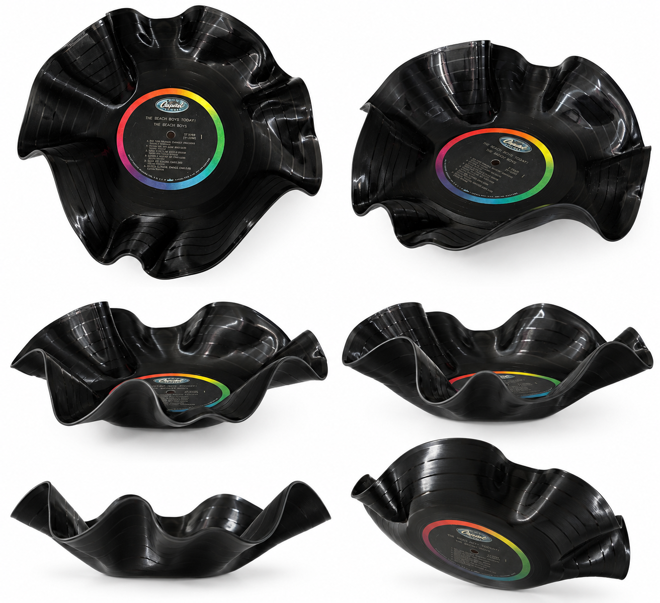 Up cycled vinyl bowl